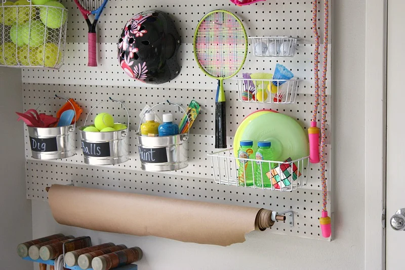 DIY Pegboard Storage Wall